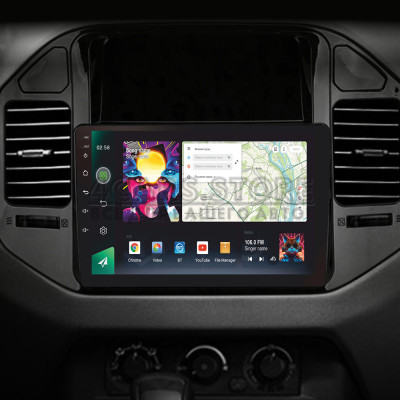 Штатна магнітола SIGMA PRO 9464 ANDROID 10 4+64 Gb 4G DSP Mitsubishi Pajero 3 V70 V60 1999-2006 (brown) 9"