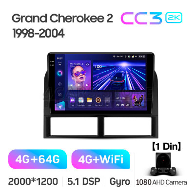 Штатна магнітола Teyes CC3 4+64 Gb Jeep Grand Cherokee II WJ (1 Din) 1998-2004 (CAN BUS) 9" 1din 2k (L2)