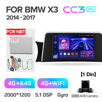 Штатная магнитола Teyes CC3 4+64 Gb BMW X3 F25 NBT (1 Din) 2014-2017 9" 1din 2k (L3)
