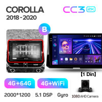 Штатна магнітола Teyes CC3 4+64 Gb Toyota Corolla 12 (1 Din) 2018-2020 (B) 10" 1din 2k