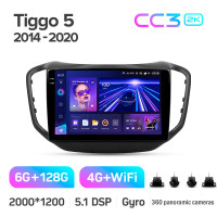 Штатная магнитола Teyes CC3 6+128 Gb с круговым обзором 360° Chery Tiggo 5 2014 - 2018 10" 2k