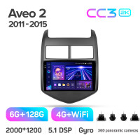 Штатна магнітола Teyes CC3 6+128 Gb з коловим оглядом 360° Chevrolet Aveo 2 2011-2015 9" 2k