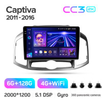 Штатна магнітола Teyes CC3 6+128 Gb з коловим оглядом 360° Chevrolet Captiva 1 (F2) 2011-2016 10" 2k