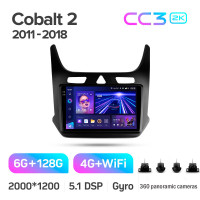Штатна магнітола Teyes CC3 6+128 Gb з коловим оглядом 360° Chevrolet Cobalt 2 2011 - 2018 9" 2k