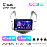 Штатна магнітола Teyes CC3 6+128 Gb з коловим оглядом 360° Chevrolet Cruze J300 J308 2012-2015 9" 2k (L1)