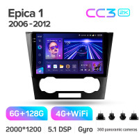 Штатна магнітола Teyes CC3 6+128 Gb з коловим оглядом 360° Chevrolet Epica 1 2006 - 2012 9" 2k