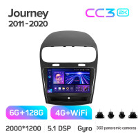 Штатная магнитола Teyes CC3 6+128 Gb с круговым обзором 360° Dodge Journey JC 2011-2020 9" 2k (L2)