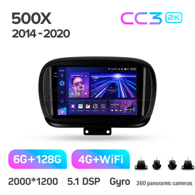 Штатна магнітола Teyes CC3 6+128 Gb з коловим оглядом 360° Fiat 500X 2014-2020 9" 2k (L1) Штатна магнітола Teyes CC3 6+128 Gb з коловим оглядом 360° Fiat 500X 2014-2020 9" 2k (L1)