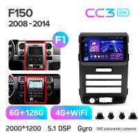 Штатна магнітола Teyes CC3 6+128 Gb з коловим оглядом 360° Ford F150 P415 Raptor 2008-2014 (F1) 9" 2k (L2)