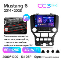 Штатная магнитола Teyes CC3 6+128 Gb с круговым обзором 360° Ford Mustang VI S550 (F1) 2014-2023 9" 2k (L1)