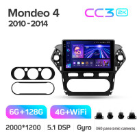 Штатная магнитола Teyes CC3 6+128 Gb с круговым обзором 360° Ford Mondeo 4 2011-2014 10" 2k