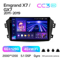 Штатна магнітола Teyes CC3 6+128 Gb з коловим оглядом 360° Geely Emgrand X7 1 GX7 EX7 2011-2019 9" 2k
