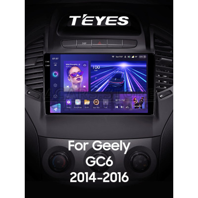 Штатна магнітола Teyes CC3 6+128 Gb з коловим оглядом 360° Geely GC6 1 2014-2016 9" 2k
