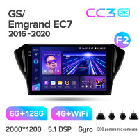 Штатна магнітола Teyes CC3 6+128 Gb з коловим оглядом 360° Geely GS 2016-2020 Emgrand EC7 1 2018-2020 (F2) 10" 2k