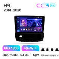 Штатная магнитола Teyes CC3 6+128 Gb с круговым обзором 360° GREAT WALL Haval H9 2014-2020 (A) 10" 2k