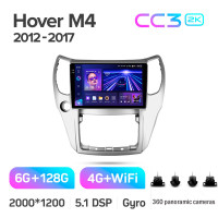 Штатная магнитола Teyes CC3 6+128 Gb с круговым обзором 360° Great Wall Hover M4 1 2012-2017 10" 2k