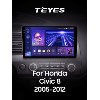 Штатна магнітола Teyes CC3 6+128 Gb з коловим оглядом 360° Honda Civic 8 FK FN FD 2005-2012 10" 2k