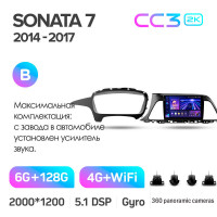 Штатная магнитола Teyes CC3 6+128 Gb с круговым обзором 360° Hyundai Sonata 7 LF 2014-2017 (B) 9" 2k