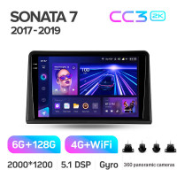 Штатная магнитола Teyes CC3 6+128 Gb с круговым обзором 360° Hyundai Sonata 7 LF 2017-2019 9" 2k