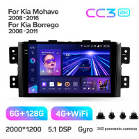 Штатная магнитола Teyes CC3 6+128 Gb с круговым обзором 360° Kia Mohave 2008-2016 Borrego 2008-2011 9" 2k