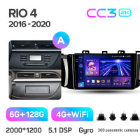 Штатная магнитола Teyes CC3 6+128 Gb с круговым обзором 360° Kia RIO 4 2016-2020 (A) 9" 2k