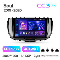 Штатная магнитола Teyes CC3 6+128 Gb с круговым обзором 360° Kia Soul SK3 2019-2020 9" 2k