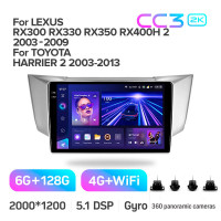 Штатная магнитола Teyes CC3 6+128 Gb с круговым обзором 360° Lexus RX300