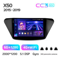 Штатна магнітола Teyes CC3 6+128 Gb з коловим оглядом 360° Lifan X50 2015-2019 9" 2k