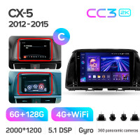 Штатная магнитола Teyes CC3 6+128 Gb с обзором 360° Mazda CX5 CX-5 CX 5 1 KE 2012-2015 (C) 9"