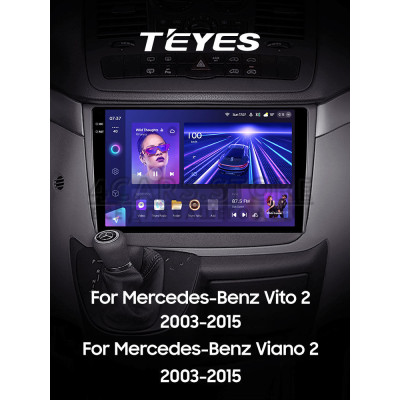 Штатная магнитола Teyes CC3 6+128 Gb с круговым обзором 360° Mercedes-Benz Vito 2 Viano 2 W639 2003-2015 10" 2k