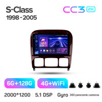 Штатная магнитола Teyes CC3 6+128 Gb с круговым обзором 360° Mercedes Benz S-Class W220 VV220 1998-2005 9" 2k (L1)