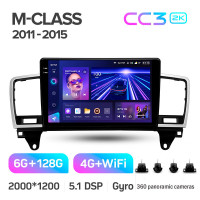 Штатна магнітола Teyes CC3 6+128 Gb з коловим оглядом 360° Mercedes-Benz M-Class M Class W166 ML 2011-2015 9" 2k (L3)
