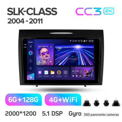 Штатная магнитола Teyes CC3 6+128 Gb с круговым обзором 360° Mercedes-Benz SLK-Class SLK Class R171 2004-2011 9" 2k (L1)