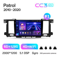 Штатна магнітола Teyes CC3 6+128 Gb з коловим оглядом 360° Nissan Patrol 6 VI Y62 2010-2020 (F1) 9" 2k (L1)