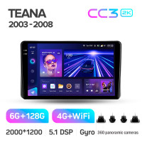 Штатна магнітола Teyes CC3 6+128 Gb з коловим оглядом 360° Nissan Teana J31 2003-2008 (F1) 9" 2k (L1)