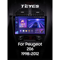 Штатна магнітола Teyes CC3 6+128 Gb з коловим оглядом 360° Peugeot 206 1998-2012 9" 2k (L1)