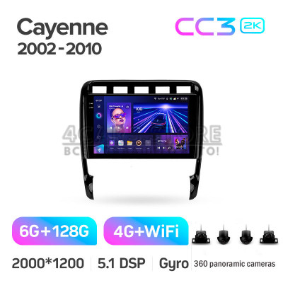 Штатная магнитола Teyes CC3 6+128 Gb с круговым обзором 360° Porsche Cayenne I 1 9PA 2002-2010 9" 2k (L1)