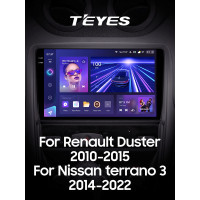 Штатная магнитола Teyes CC3 6+128 Gb с круговым обзором 360° Renault Duster 1 2010-2015 For Nissan terrano 3 2014-2022 9" 2k