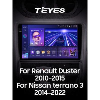 Штатная магнитола Teyes CC3 6+128 Gb с круговым обзором 360° Renault Duster 1 2010-2015 For Nissan terrano 3 2014-2022 9" 2k