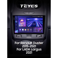 Штатная магнитола Teyes CC3 6+128 Gb с круговым обзором 360° Renault Duster (F1) 2015-2021 / LADA Largus I 1 2021 9" 2k (L1)