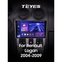 Штатная магнитола Teyes CC3 6+128 Gb с круговым обзором 360° Renault Logan 1 2004-2009 9" 2k