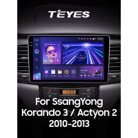 Штатная магнитола Teyes CC3 6+128 Gb с круговым обзором 360° SsangYong Korando 3 Actyon 2 2010-2013 9" 2k