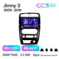 Штатная магнитола Teyes CC3 6+128 Gb с круговым обзором 360° Suzuki Jimny 3 2005-2019 9" 2k