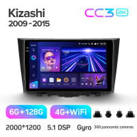 Штатная магнитола Teyes CC3 6+128 Gb с круговым обзором 360° Suzuki Kizashi 2009-2015 9" 2k