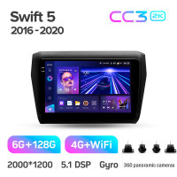 Штатная магнитола Teyes CC3 6+128 Gb с круговым обзором 360° Suzuki Swift 5 2016-2020 9" 2k