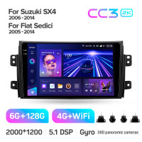 Штатная магнитола Teyes CC3 6+128 Gb с круговым обзором 360° Suzuki SX4 1 2006-2014 9" 2k