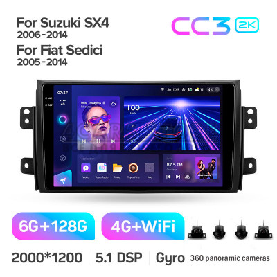 Штатна магнітола Teyes CC3 6+128 Gb з коловим оглядом 360° Suzuki SX4 1 2006-2014 9" 2k
