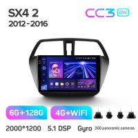 Штатная магнитола Teyes CC3 6+128 Gb с круговым обзором 360° Suzuki SX4 2 S-Cross 2012-2016 9" 2k