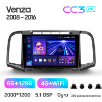 Штатная магнитола Teyes CC3 6+128 Gb с круговым обзором 360° Toyota Venza 2008-2016 9" 2k