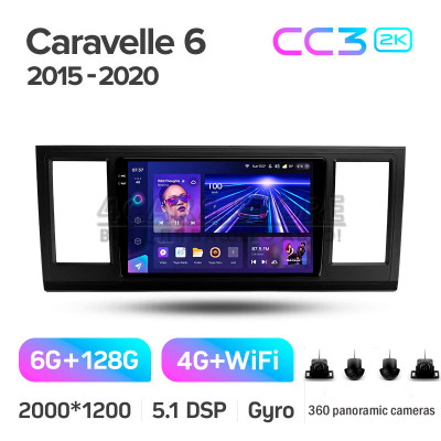 Штатна магнітола Teyes CC3 6+128 Gb з коловим оглядом 360° Volkswagen Caravelle 6 T6.1 T6 2015 - 2020 9" 2k (L1)